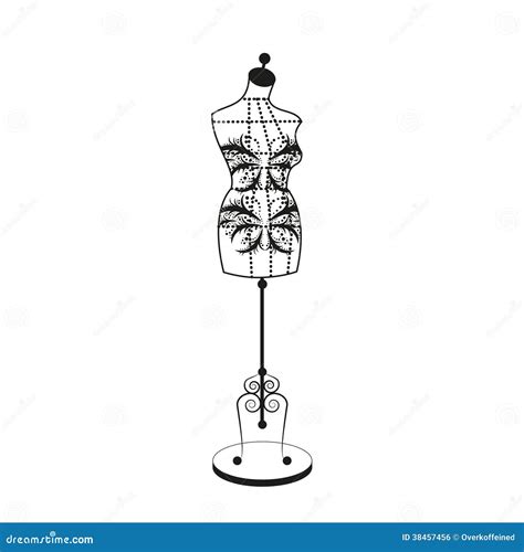 Vector Vintage Tailor S Mannequin Stock Vector Illustration Of