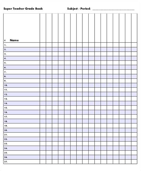 Grade Book Templates | 13+ Free Printable Doc, PDF & Xlx