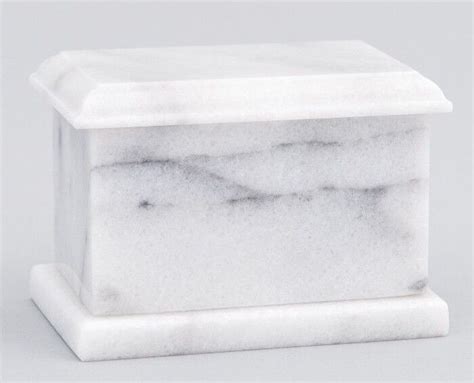 Small Keepsake Cubic In White Evermore Rectangle Natural Marble