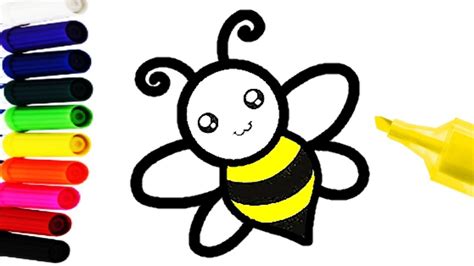 como dibujar una ABEJA FACIL kawaii con dibujos para niños how to