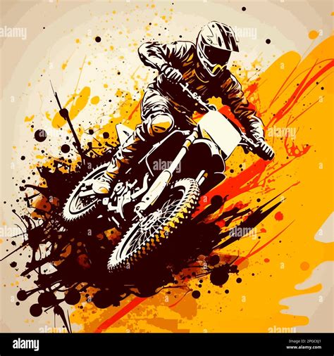 motocross jump nature dirt background illustration Stock Photo - Alamy