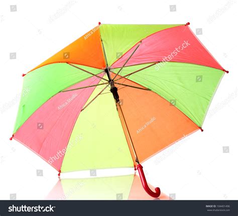 Multi Colored Umbrella Isolated On White Stock Photo