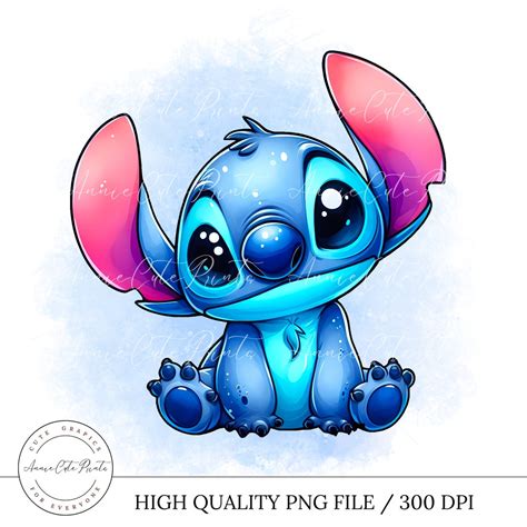 Cute Stitch PNG Clipart Transparent Background Digital Instant Download Commercial Use ...