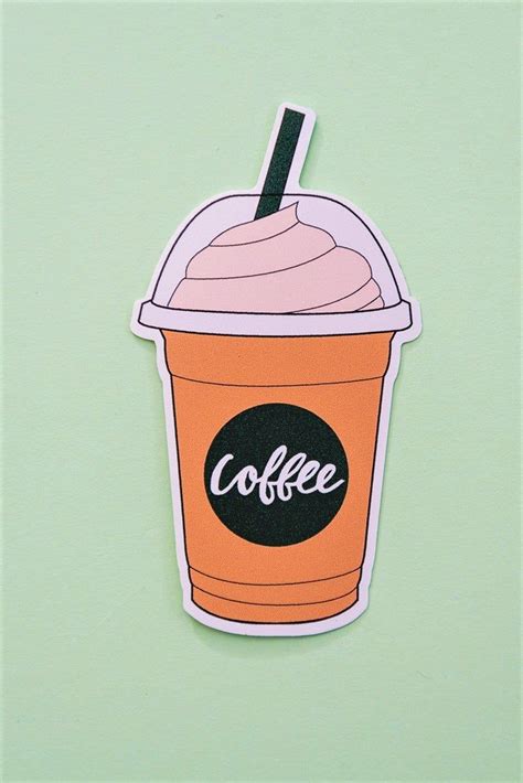 Iced Coffee Frappuccino Vinyl Sticker Coffee Gift Coffee Etsy UK