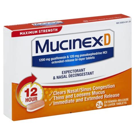 Mucinex D Expectorant And Nasal Decongestant Maximum Strength Tablets