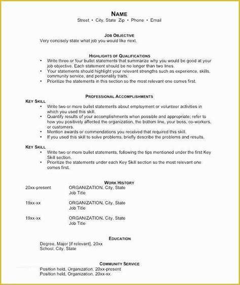 Free Combination Resume Template Word