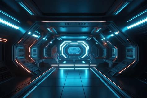 Premium AI Image | Sci fi corridor concept design and modern future ...