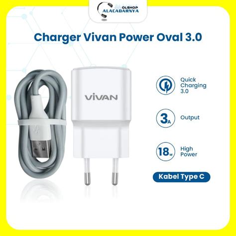 Jual Charger Vivan Power Oval Ii Watt Quick Charge A Free Kabel