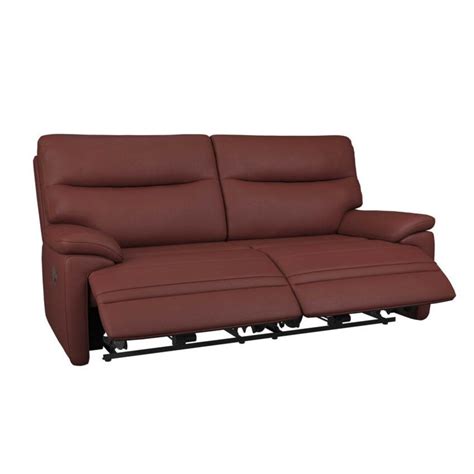 La Z Boy Red Boston 3 Seater Manual Recliner Sofa By Scs