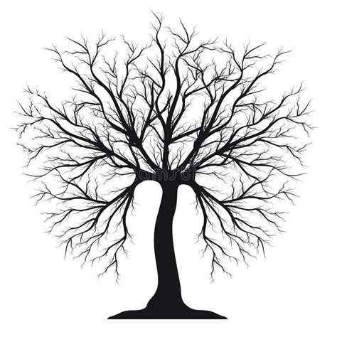 Árbol negro sin las hojas ilustración del vector Ilustración de muerto