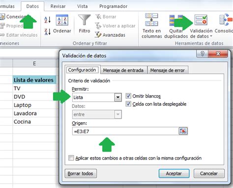 Crear Una Lista De Valores En Una Celda Listbox O Combobox Excel