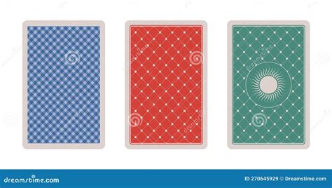 Set Of Illustrated Playing Card Back Designs Isolated On White