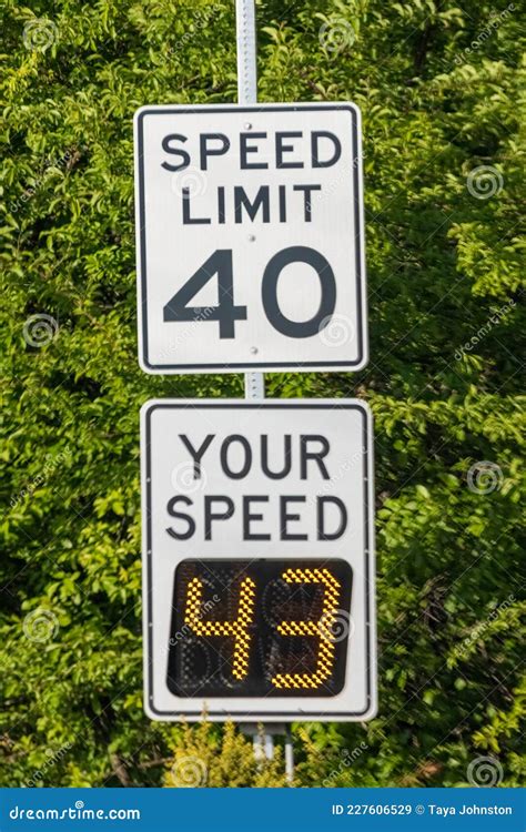 A Speed Limit Sign with Built in Radar Stock Image - Image of vehicle ...