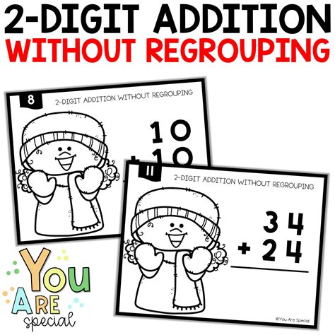 Winter Digit Addition Without Regrouping Math Task Cards Made By