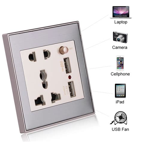 Best 21a Dual Usb Wall Socket Charger Acdc Power Adapter Plug Outlet Panel Wswitch In Outlets