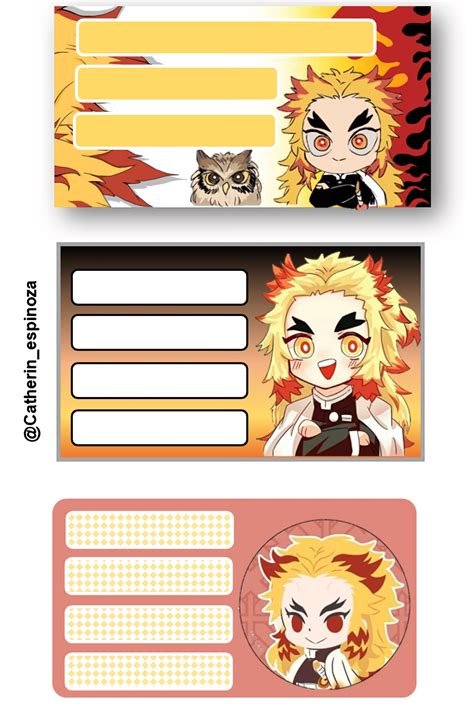 Demon Slayer Anime Chibi Stickers Rengoku Pilar Del Fuego Slayer