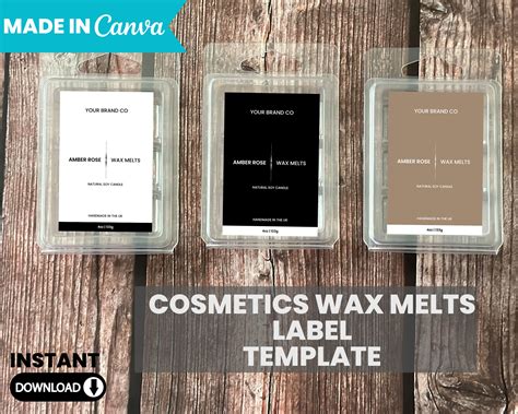 Editable Minimal Wax Melts Label Template DIY Beauty Product Etsy