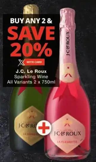 J C Le Roux Sparkling Wine All Variants X Ml Offer At Checkers