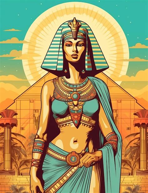 Vector Hermosa Diosa Fara N Egipcia Cleopatra Dibujo En Acuarela