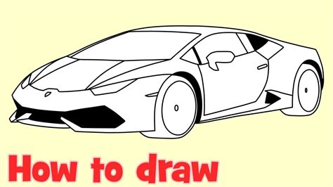 How To Draw A Car Lamborghini Huracan Youtube