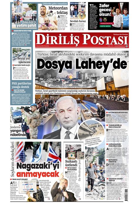 Dirili Postas Gazetesi A Ustos Per Embe G N Man Eti