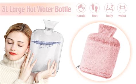 Amazon GetfuQi Hot Water Bottle Extra Large Hot Water Bottle With Cover 100 Fl Oz Large