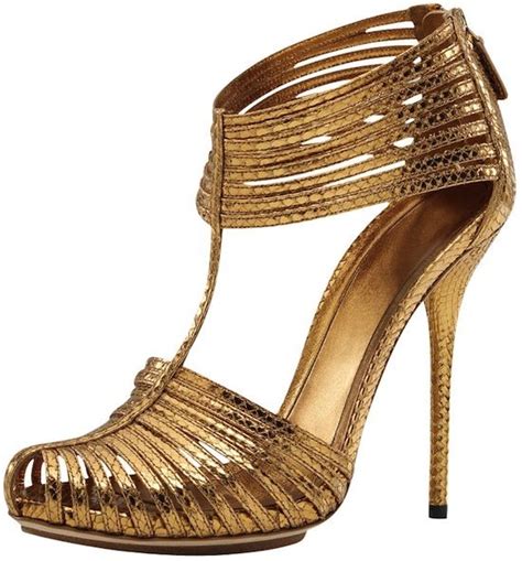 Gucci Inga Leather Sole Sandals Gold Strappy Sandals Rope Sandals