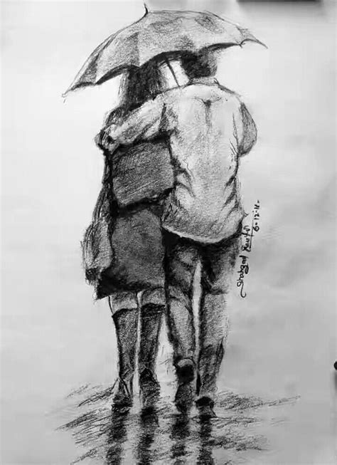 pencil sketch of a couple | 그림