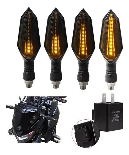 04 Pisca Led Seta Esportivo Moto Mod Kawa Sequencial C Rele