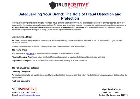 Ppt Safeguarding Your Brand The Role Of Fraud Detection And