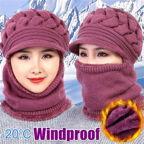 Winter Mother Female Lady Woolen Hat Thickening Warm Windproof Cycling