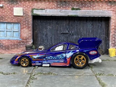 Loose Hot Wheels Mustang Funny Car Dragster Blue Slick Livery