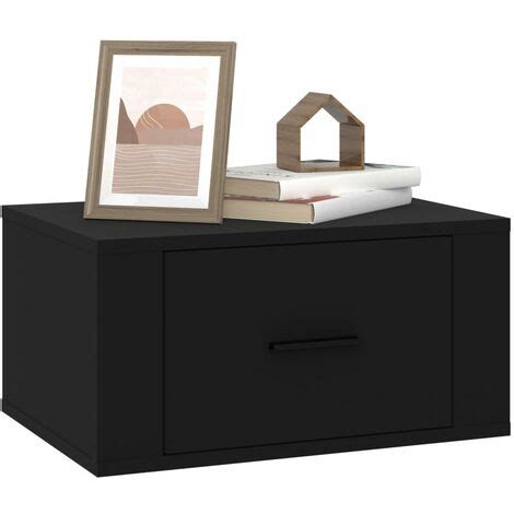 Tables De Chevet Murales 2 Pcs Noir 50x36x25 Cm