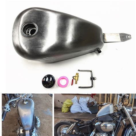 L Handmade Motorcycle Petrol Gas Fuel Tank W Cap Fit For Honda Shadow