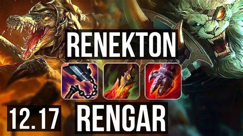 Renekton Vs Rengar Top 8 Solo Kills 1 1m Mastery Kr Diamond 12