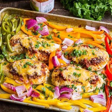 One Pan Salsa Chicken And Vegetables • The Wicked Noodle