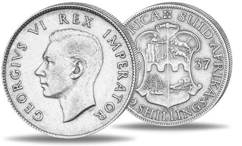 Südafrika 2 Shilling 1937 1947 König Georg VI Silber Münzen