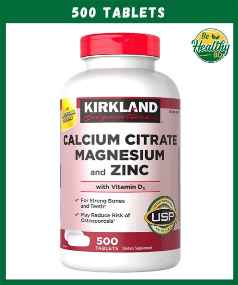 Kirkland Calcium Citrate Magnesium And Zinc With Vitamin D3 500