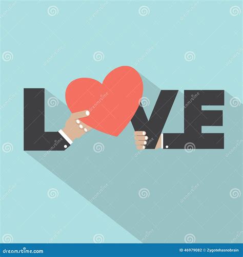 Love Typography With Heart Symbol Design Stock Vector Illustration Of