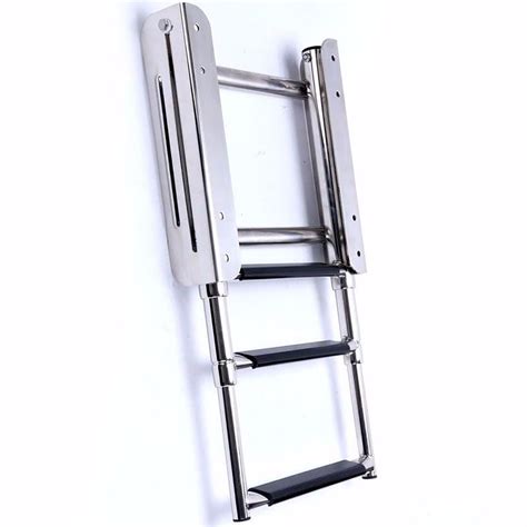 Buy 316 Stainless Steel 3 Step Telescoping Boat Ladder Under Platform