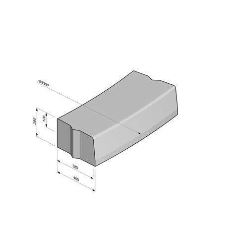 Highway Kerb Half Battered Radius External 400x250 5m Radius