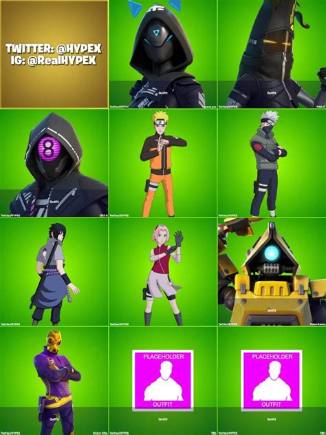 All New V18 40 Fortnite Leaked Skins And Cosmetics Naruto Bundles Fortnite Insider