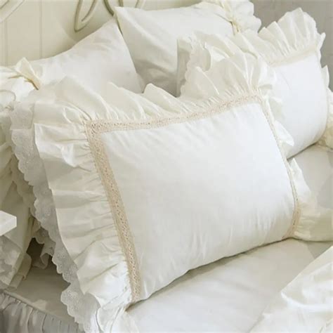 2pcs New Big Embroidery Ruffle Pillow Case Soft Quality Pillow Cover