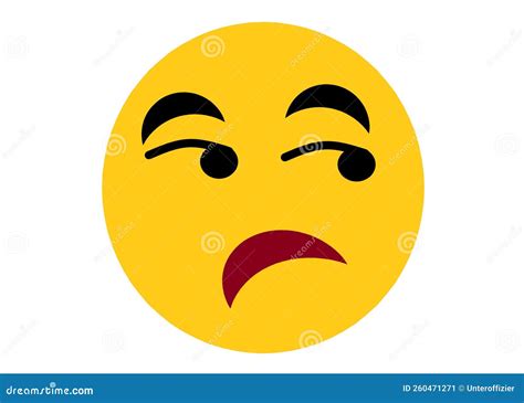 A Smiley Emoticon Of Dislike Disbelief Detest Expression White Backdrop