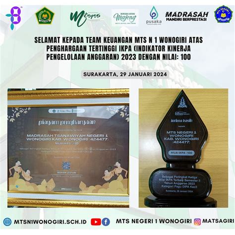 Selamat Kepada Team Keuangan Mts N Wonogiri Atas Penghargaan