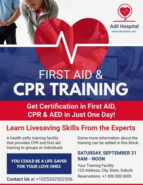 Cpr And First Aid Training Center Flyer Cpr Training First Aid Classes First Aid