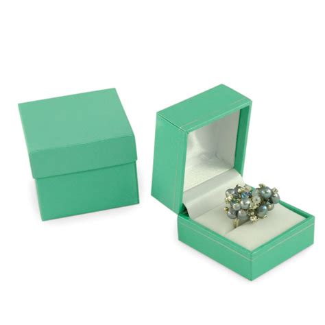 Ring Box Leatherette Teal A1503