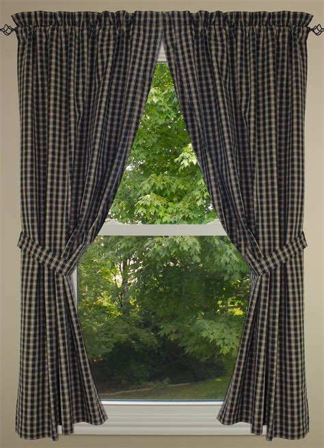 Country Classic Black Curtain Panels 72x63 By Primitive Home Decors