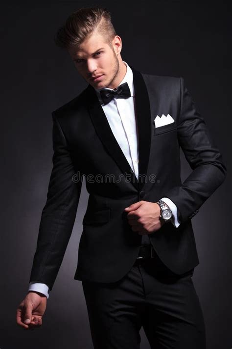 Business Man Posing With Hand On Tuxedo Jacket Stock Image Image Of