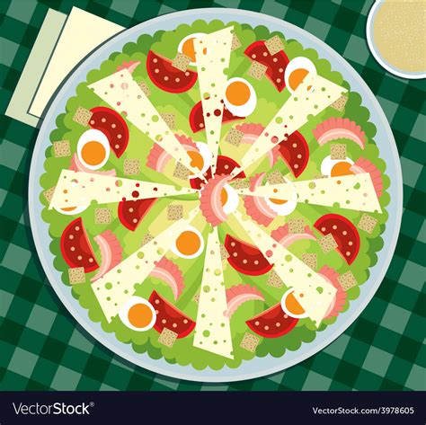 Caesar Salad Royalty Free Vector Image Vectorstock